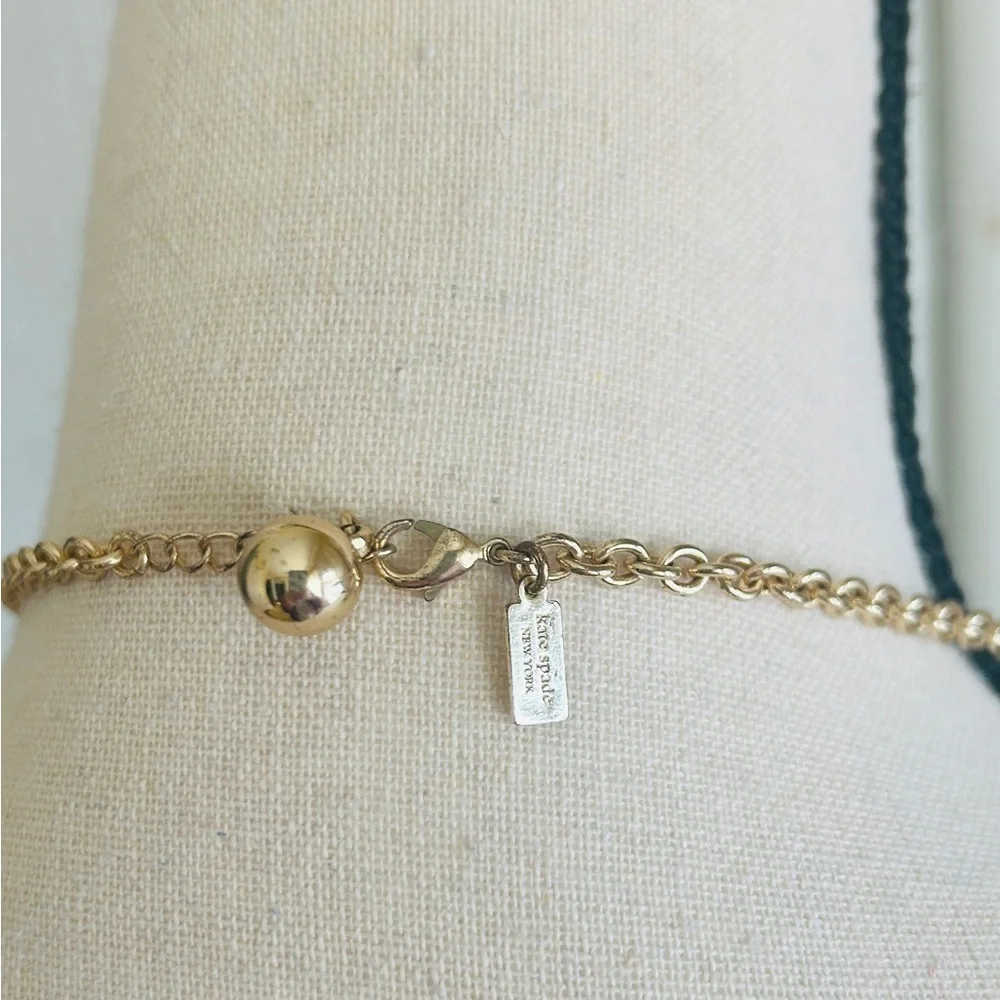 kate spade Lorelei Necklace Gold and Clear Sunburst Facted Stones Statement